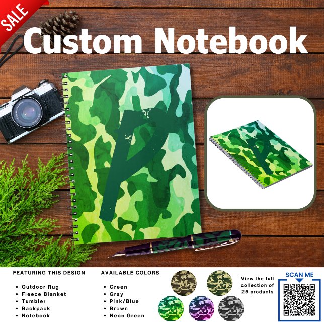 Camping Journal | ADD INITIAL Camouflage Kids Teen (Creator Uploaded)
