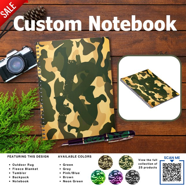 Camping Journal | ADD INITIAL Camouflage Kids Teen (Creator Uploaded)