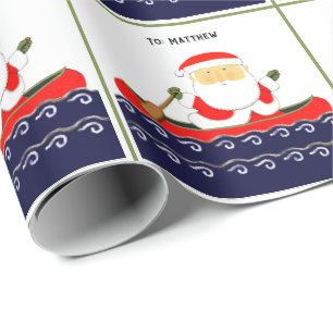 Camping Kayaking Holiday Gift Wrapping Paper