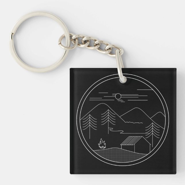 camping,  key ring (Front)