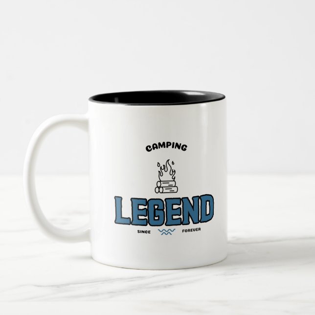 Camping Legend Since Forever Two-Tone Coffee Mug (Left)