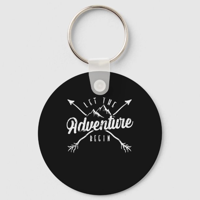 Camping "Let The Adventure Begin" Key Ring (Front)