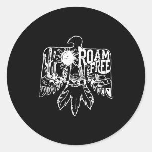 Camping Life Desert Thunderbird Roam Free Classic Round Sticker