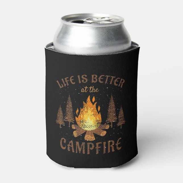 Camping - Life Is Better By The Campfire Can Cooler (Can Front)