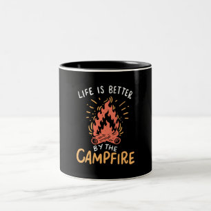 Camping - Life Is Better By The Campfire Two-Tone Coffee Mug