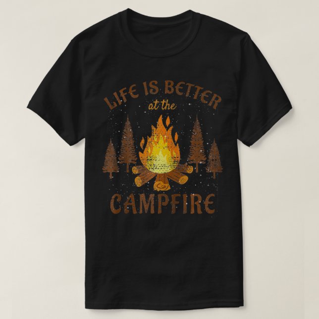 Camping  Life Is Better By The Campfire Zip  T-Shirt (Design Front)