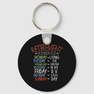 Camping Life Retirement Schedule Van Rv Camper Fan Key Ring