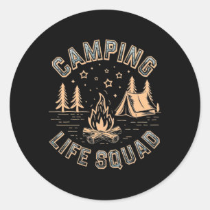 Camping Life Squad Campfire 2025 Camper Trip Campi Classic Round Sticker