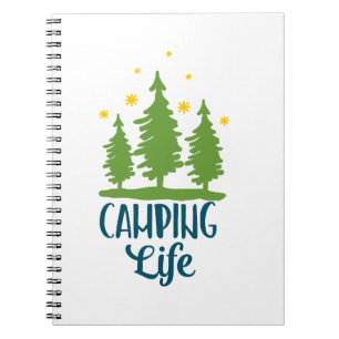 Camping Life Typography Notebook