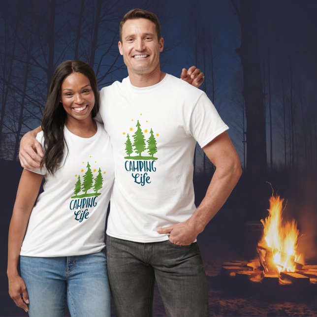 Camping Life Typography T-Shirt (Creator Uploaded)