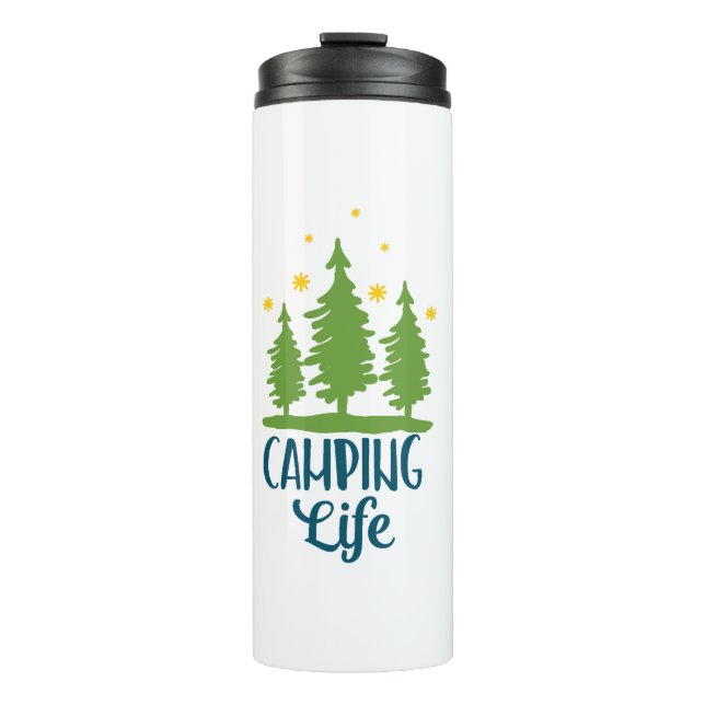 Camping Life Typography Thermal Tumbler (Front)