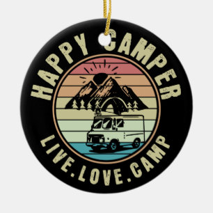 Camping- Live. Love. Camp Outdoors Ceramic Ornament