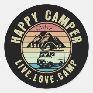 Camping- Live. Love. Camp Outdoors Classic Round Sticker
