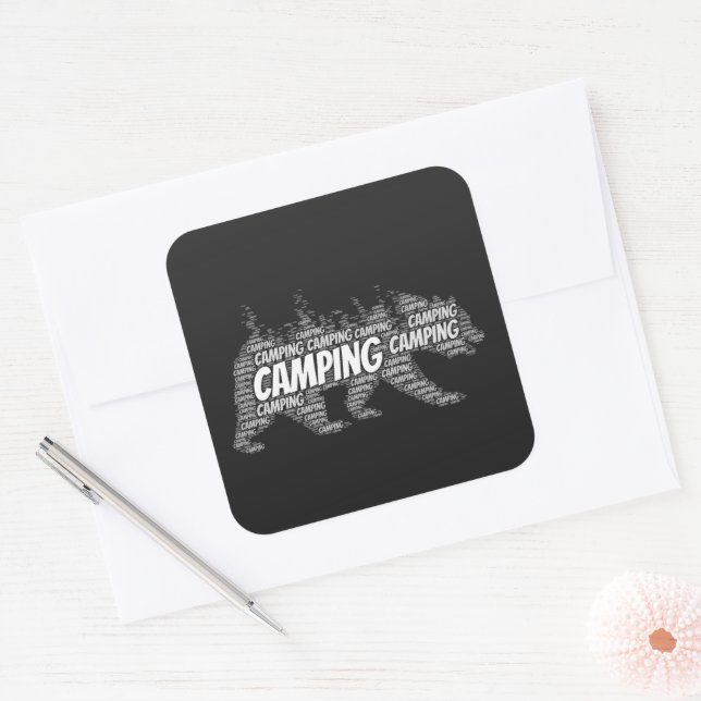Camping Location Spot Square Sticker (Envelope)