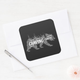 Camping Location Spot Square Sticker