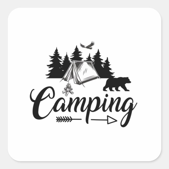 Camping Lover - Cool Camping Square Sticker (Front)