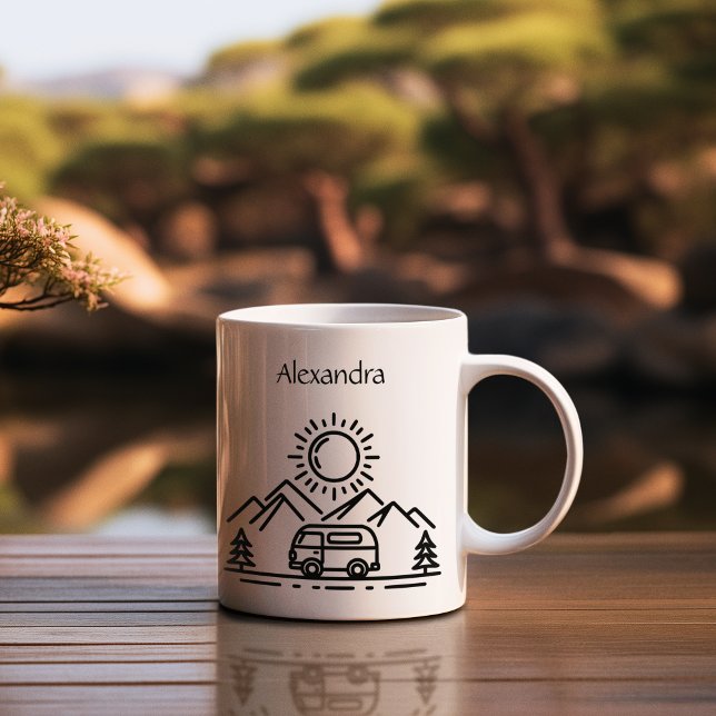 Camping lover personalised outdoor van coffee mug (Creator Uploaded)