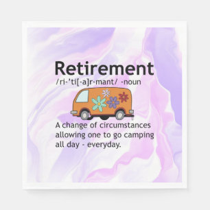 Camping Lovers Retirement Definition   Funny  Napkin