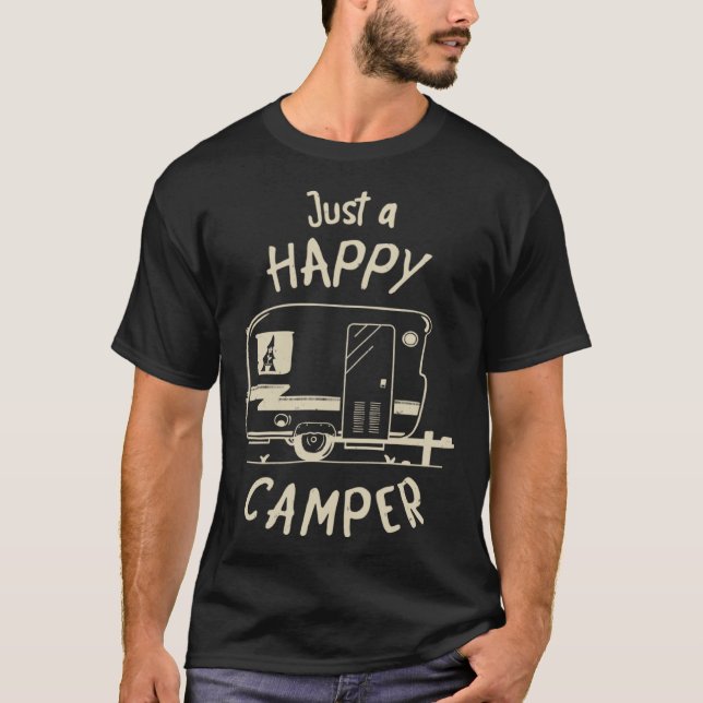 Camping Lucky Caravan Camper Motorhome Outdoor Tra T-Shirt (Front)