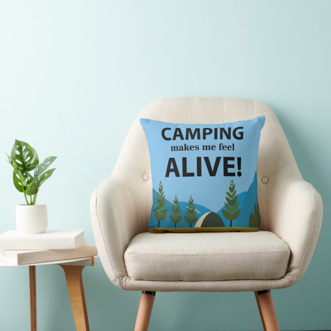 Camping Makes Me Feel Alive Camping Cushion (Chair)