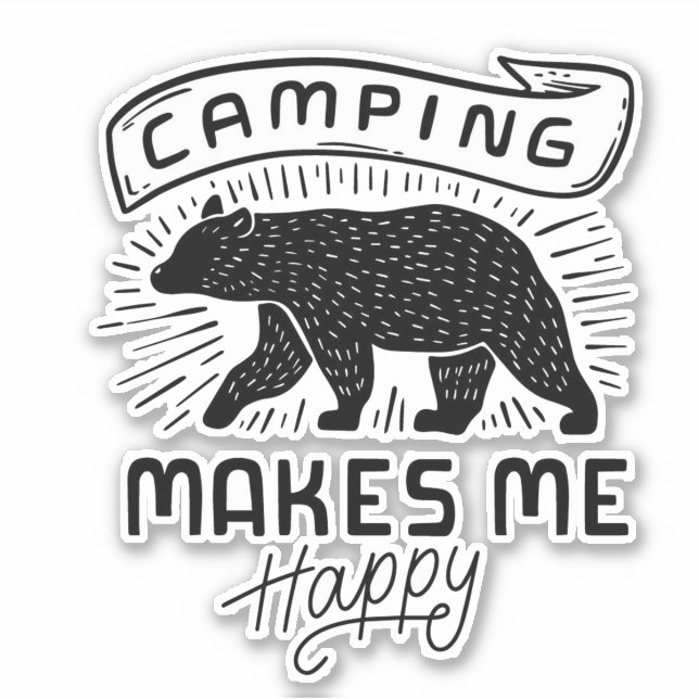 Camping Makes Me Happy Bear (Front)