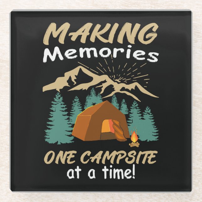 CAMPING Making Memories Glass Coaster (Front)