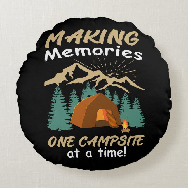CAMPING Making Memories Round Cushion (Front)
