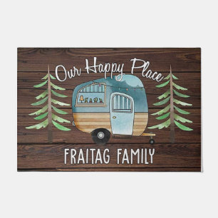 Camping Mat, Happy Camper Family Rug