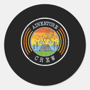 Camping Matching Shirts For Family Camper Adventur Classic Round Sticker