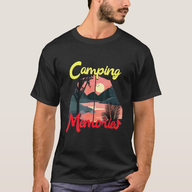 Camping Memories With Tent View Camper T-Shirt (Front)
