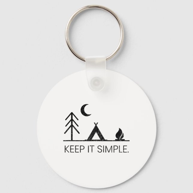 Camping - Minimalist Keep It Simple Outdoor Gift  Key Ring (Front)