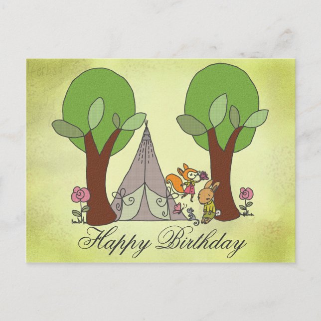 Camping mit Fuchs Postcard (Front)