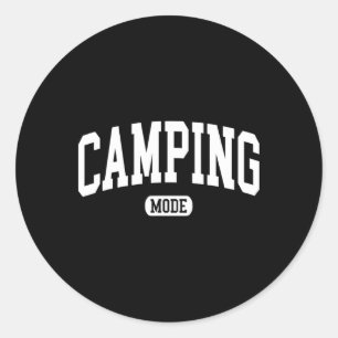 Camping Mode Campfire Camp Life Summer Vacation Fu Classic Round Sticker