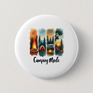 Camping Mode Campfire Tent Van Sunset Serenity 6 Cm Round Badge