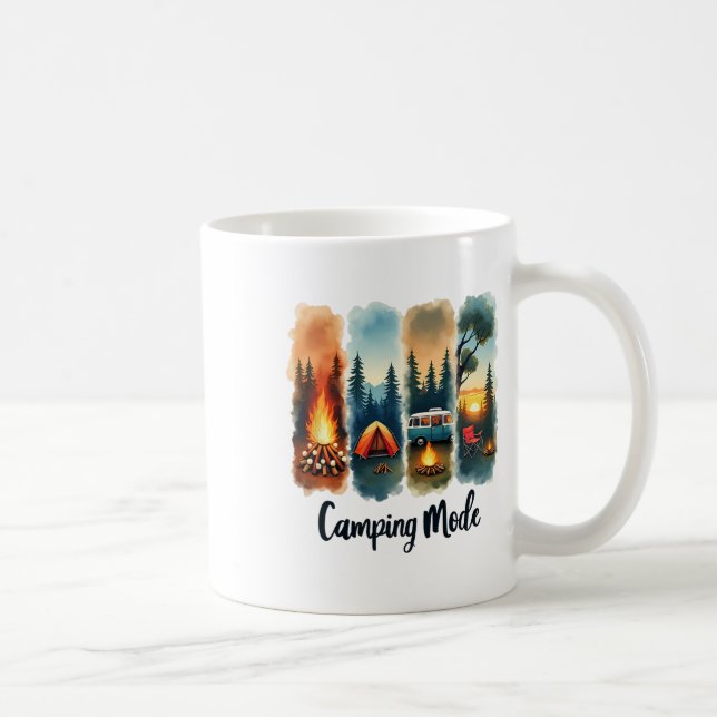 Camping Mode Campfire Tent Van Sunset Serenity  Coffee Mug (Right)