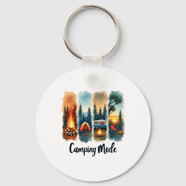 Camping Mode Campfire Tent Van Sunset Serenity  Key Ring (Front)
