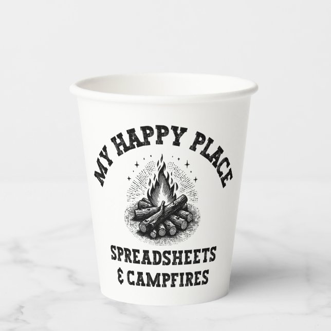 Camping Mode: Off The Grid - Funny Accountant Gift Paper Cups (Front)