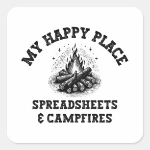 Camping Mode: Off The Grid - Funny Accountant Gift Square Sticker