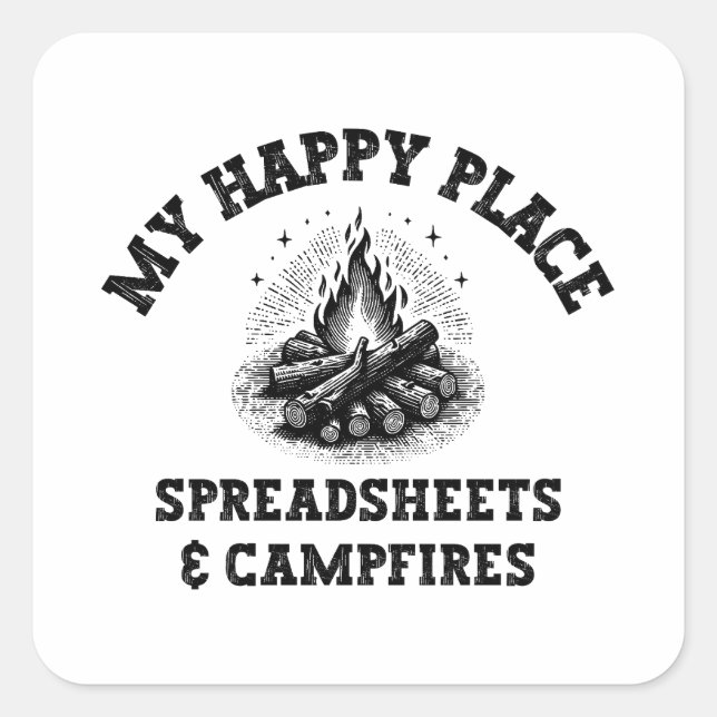 Camping Mode: Off The Grid - Funny Accountant Gift Square Sticker (Front)