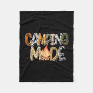 Camping Mode Summer Adventure Campfire Nature Love Fleece Blanket