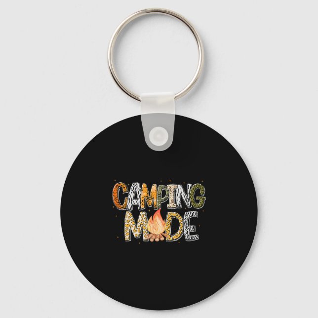 Camping Mode Summer Adventure Campfire Nature Love Key Ring (Front)