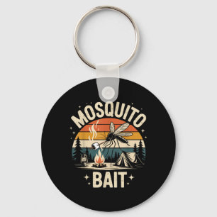 Camping Mosquito Bait Campfire In Retro Sunset Key Ring