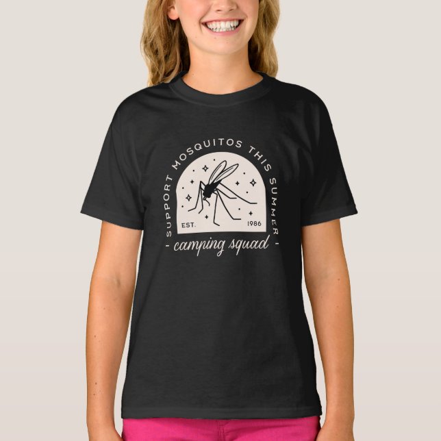 Camping mosquito funny summer camp family squad T-Shirt (Front)