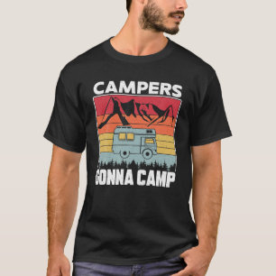 Camping Motorhome Campervan Retro Vintage Campers T-Shirt