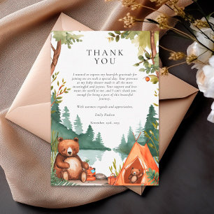 Camping Mountain Rustic Baby Shower Thank You Card