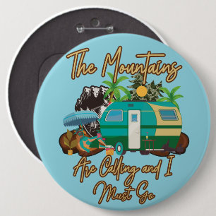Camping, Mountains, Adventure, Wall Hanger 6 Cm Round Badge