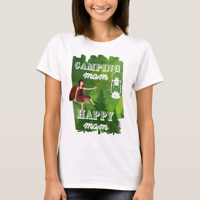 Camping mum - happy mum, cute camping tee for her (Front)