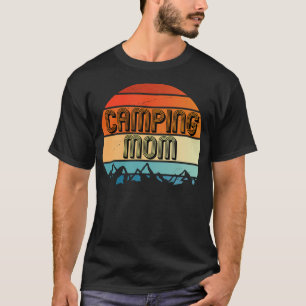 Camping Mum Retro Vintage Sunset Matching Family T-Shirt