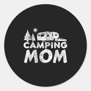 Camping Mum Shirt 5th Wheel Camper Rv Vacation Gif Classic Round Sticker
