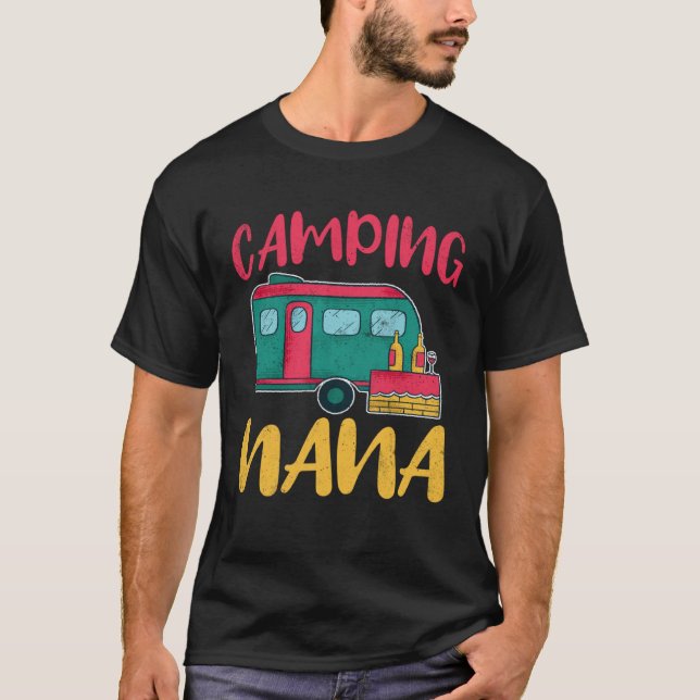 Camping Nana Glamping Glamp Camp T-Shirt (Front)